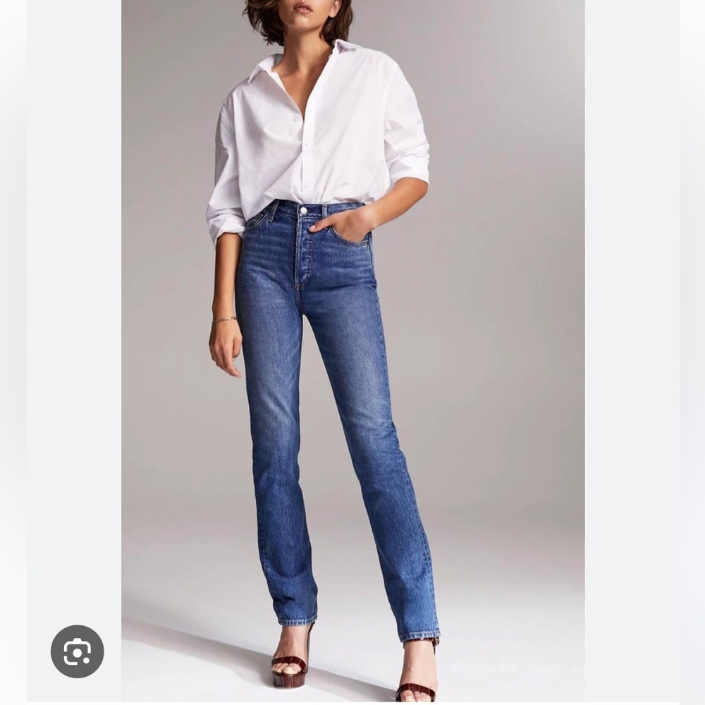 Denim Forum Indigo Straight Leg Jeans